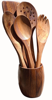 SWH Wooden Serving Spoon(Pack of 1)