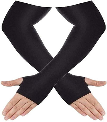 BlackRod Polyester Arm Sleeve For Men & Women(Free, Black)