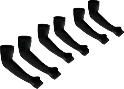 Adnate Cotton, Nylon Arm Sleeve For Men & Women(Free, Black)