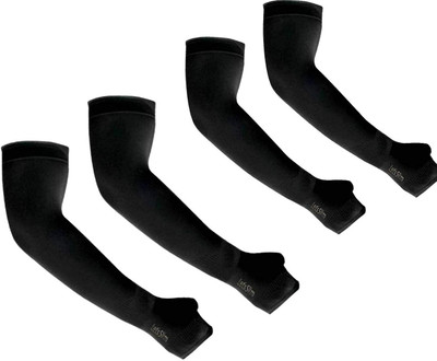Buyra Nylon Arm Sleeve For Men & Women(Free, Black)