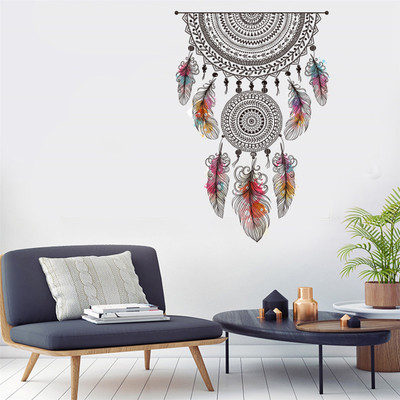 Flipkart SmartBuy 70 cm Wall Shivering Boho Feather Dream Catcher Decor For Living Room Self Adhesive Sticker(Pack of 1)