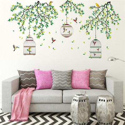 Flipkart SmartBuy 140 cm Wall Beautiful Multicolour Bird Cage Hanging In Garden Decor For Home Self Adhesive Sticker(Pack of 1)