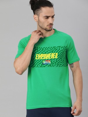 HRX by Hrithik Roshan Printed, Typography Men Round Neck Green T-Shirt