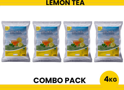 Aris fresh Instant Hot Lemon Tea Premix | 4 Kg Combo Pack | 4 in 1 Instant Lemon Tea Premix| For manual use - Just add hot water | Suitable for all Vending Machines |Instant Tea Premix (4kg) Lemon Instant Tea Pouch(4 x 1 kg)