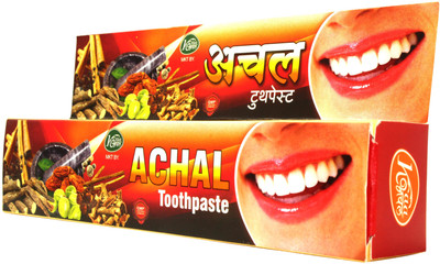 ACHAL Ayurvedic Toothpaste Useful in Tobacco & Smoking Stains (Results May Vary) Toothpaste(80 g, Pack of 6)
