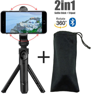 POZUB Top Selling 3in1 Stand Selfie Stick With Dustproof Bag Travel Tripod Stand PZB-XT012 Flexible Handheld Selfie Stick Holder DSLR/SLR Camera Stand 3IN1 Portable Foldable Adjustable Lightweight Mobile Holder With Mobile Clip Holder & BT Remote Best Use for Make Videos Compatible with Mobiles Vide