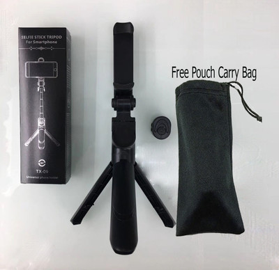 POZUB PUZB-XT012 Stand Selfie Stick With Dustproof Bag Heavy Duty Professional Travel Tripod Stand Flexible Portable Selfie Stick Holder DSLR/SLR Camera Stand 3IN1 Portable Foldable Adjustable Lightweight Mobile Holder With Mobile Clip Holder & BT Remote Best Use for Make Videos Compatible with Mobi