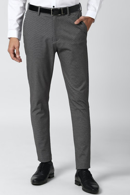 PETER ENGLAND Regular Fit Men Grey Trousers