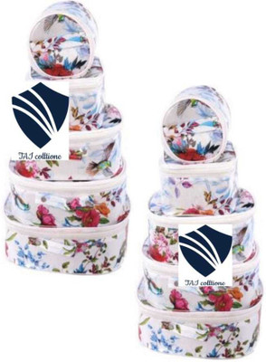 TAI collections WHITE FABRIC 5 KIT COMBO VANITY BOX Vanity Box(White)