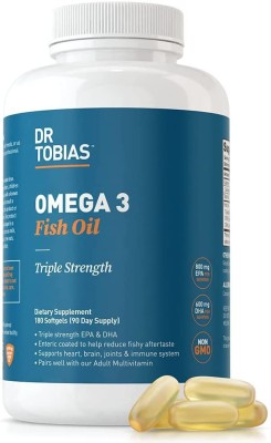 Dr.Tobias Omega 3 Fish Oil Triple Strength 800 mg EPA 600 mg DHA 180 Softgels(180 Capsules)