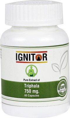 IGNITOR Pure Extract of Triphala Capsules Useful for Weight Loss 750mg (Pack of 1)(60 Capsules)