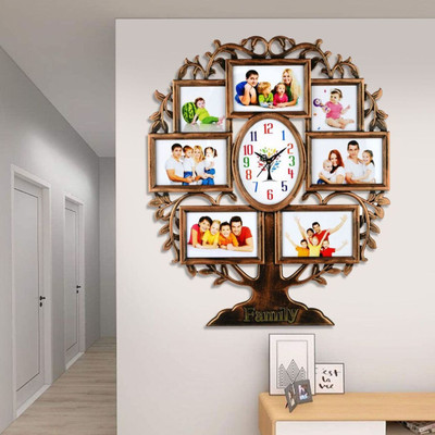 Attractionz Analog 58 cm X 48 cm Wall Clock(Silver, With Glass, Standard)