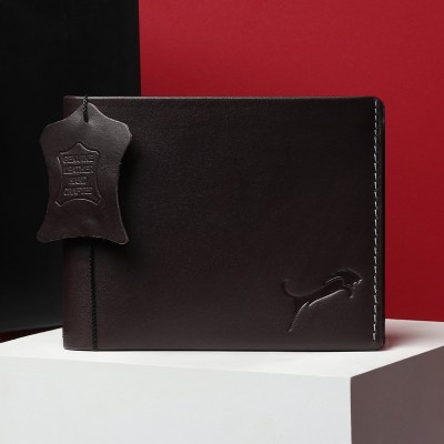 WILD EDGE Men Brown Genuine Leather Wallet(8 Card Slots)