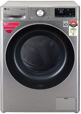 LG 7 kg Fully Automatic Front Load with In-built Heater Silver(FHV1207ZWP)   Washing Machine  (LG)