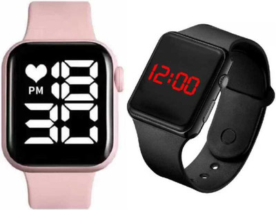 Actn A1C PINK LED WATCH SQUARE BLACK WATCH MENS @WAMEN NEW GENERATION WATCH Digital Watch  - For Men & Women