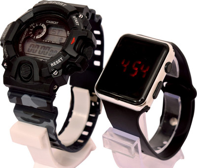 epoch Multi-Function Stylish Sports Militaries New Arrival Silicon Strap Digital Pack of 2 Combo Men And Boys Hot And Cool Best Quality Evers New Year Fashion Sports Digital Stylish Lights New Generation Amazing Look Cool Style Digital Watch Digital Watch Digital Watch - For Boys