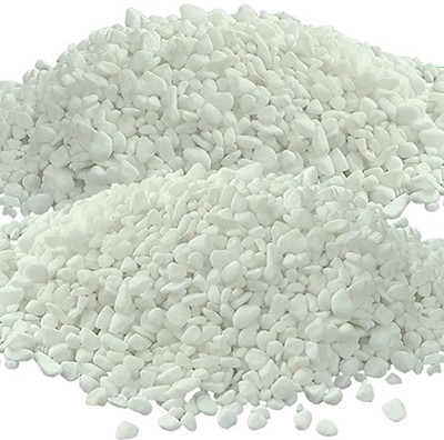 PIKVY Decorative Small Size Polished Marble Stone Pebbles For Plant Pots Vase Fillers Aquarium Home Decor Garden Decoration Polished Engraved, Polished Angular, Asymmetrical Marble Stone(White 2 kg)