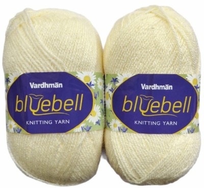 RCB Vardhman Bluebell Off White 300 GM (1 Ball, 100 GM Each) Wool Ball Hand Knitting Wool/Art Craft Soft Fingering Crochet Hook Yarn, Needle Acrylic Knitting Yarn Thread Dyed Shade No-9