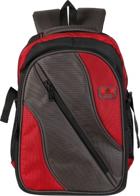 HI-SPEED HSIPL-38_Grey+Red_Laptop_Bag with Raincover STYLISH-28 LTR BACKPACK LAPTOP BACKPACK FOR 15.5 INCH LAPTOP WATER PROOF BACKPACK, IDEAL FOR SCHOOL, COLLEGE, OFFICE AND TRAVEL 28 L Laptop Backpack(Grey)