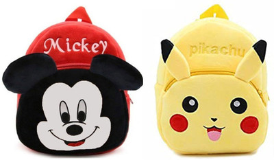 Bluemoon BM-Latch_combo of 2 red mickey, yellow pikachu_753 12 L Backpack(Multicolor)