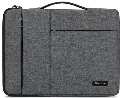 SwooK Laptop Sleeve Case 15-15.6 Inch Computer Carrying Case Handle Briefcase Bag Compatible with 15.6 Inch MacBook Air/Pro 15-15.6 Inch HP Dell ASUS Samsung Notebook Laptop Bag(Grey)
