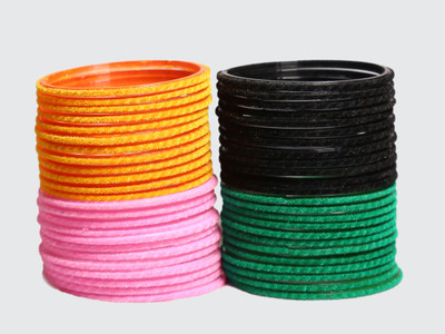 Royal Collection Glass Bangle Set(Pack of 48)