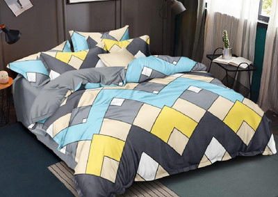 Laying Style 210 TC Cotton Single Printed Fitted (Elastic) Bedsheet(Pack of 2, Soft Glace Cotton Floral Single Size Elastic Fitted Bedsheet with 1 Pillow Covers (36x72x6 Inch, Set of 2-Design-13)