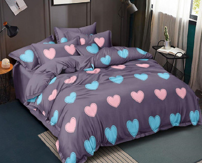 Laying Style 210 TC Cotton Single Printed Fitted (Elastic) Bedsheet(Pack of 1, Soft Glace Cotton Floral Single Size Elastic Fitted Bedsheet with 1 Pillow Covers (36x72x6 Inch, Set of 2-Design-15)
