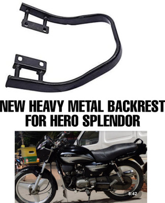 imad HEAVY METAL BACKREST FOR HERO SPLENDOR Bike Headlight Grill(Black)