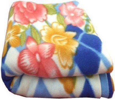KARNIMAA Floral Single Fleece Blanket for  AC Room(Polyester, Multicolor)