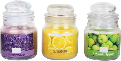 Twixxle XIX®-300-VF-Lavender,Green Apple,Lemon Jar Candles for Home Decoration Candle(Multicolor, Pack of 3)