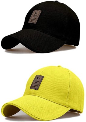 Brostin Self Design Sports/Regular Cap Cap(Pack of 2)