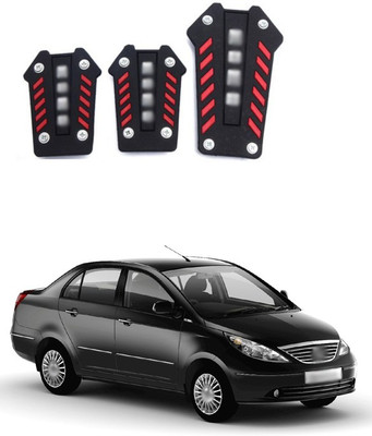 PRTEK Universal Black Red MO-MO Style Non-Slip Pedal Cover Trim For Automatic Transmission A216 Car Pedal