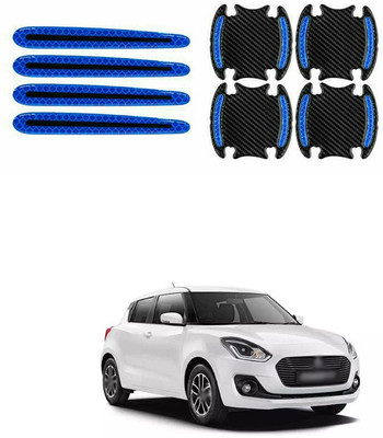 PECUNIA Stainless Steel, Plastic Car Door Guard(Black, Blue, Pack of 8, Maruti, Swift)