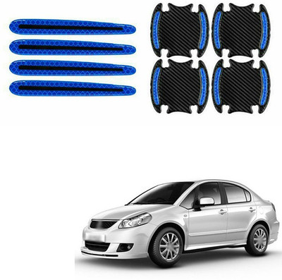 PECUNIA Stainless Steel, Plastic Car Door Guard(Black, Blue, Pack of 8, Maruti, SX4)