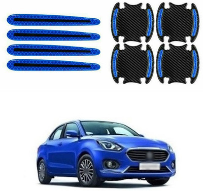 PECUNIA Stainless Steel, Plastic Car Door Guard(Black, Blue, Pack of 8, Maruti, Swift Dzire)