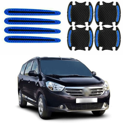 PECUNIA Stainless Steel, Plastic Car Door Guard(Black, Blue, Pack of 8, Renault, Lodgy)