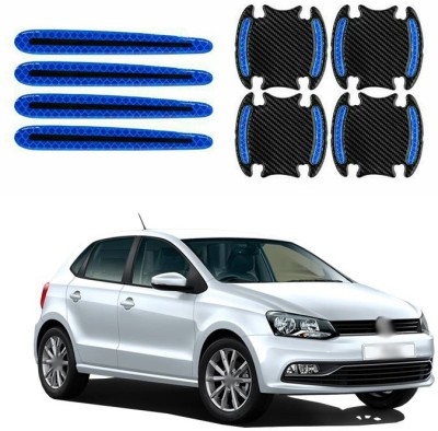 PECUNIA Stainless Steel, Plastic Car Door Guard(Black, Blue, Pack of 8, Volkswagen, Polo GT)