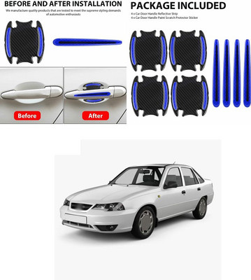 XZRTZ 8pcs Universal 3D Carbon Fiber Texture car Door Handle Door Bowl Paint Scratch Protector Protective Cover Protective Film car Outdoor Safety Decoration Reflective Strip X46 Matte, Glossy, Chrome Daewoo Cielo Side Garnish