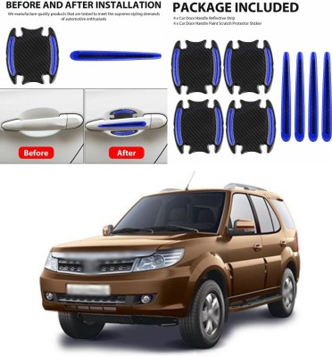 XZRTZ 8pcs Universal 3D Carbon Fiber Texture car Door Handle Door Bowl Paint Scratch Protector Protective Cover Protective Film car Outdoor Safety Decoration Reflective Strip X223 Matte Tata Safari Storme Side Garnish