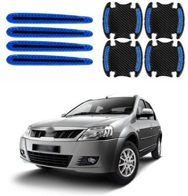 PECUNIA Stainless Steel, Plastic Car Door Guard(Black, Blue, Pack of 8, Mahindra, Verito)