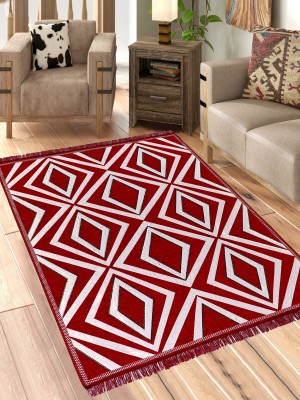 Linen Basics Maroon Chenille Runner(5 ft,  X 7 ft, Rectangle)