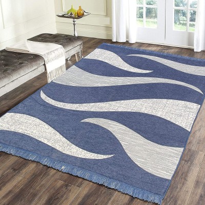 Sparrow world Grey Chenille Runner(5 ft,  X 6 ft, Rectangle)