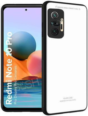 Creativo Back Cover for REDMI NOTE 10 PRO / REDMI NOTE 10 PRO MAX Luxurious Toughened Glass Back Case Cover(White, 3D Case, Pack of: 1)