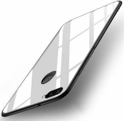 Creativo Back Cover for OPPO A12 / OPPO A7 Luxurious Toughened Glass Back Case Cover(White, 3D Case, Pack of: 1)