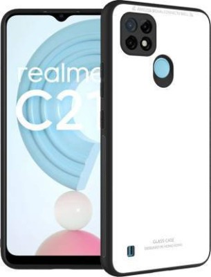 mobies Back Cover for Realme C21y / Realme C21 / Reame C25Y Luxurious Toughened Glass Case Cover(White, 3D Case, Pack of: 1)