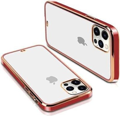 Shopsji Back Cover for Apple iphone 13 Pro Max, Luxury Soft Crome case for iphone 13 Pro Max(Red, Flexible, Pack of: 1)