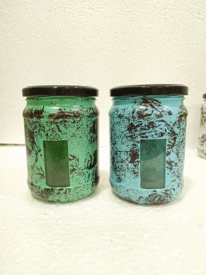 goblet Glass Cereal Dispenser  - 500 ml(Pack of 2, Green, Blue)