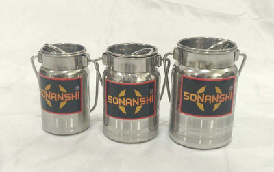 Sonanshi Steel Milk Container  - 400, 500 ml, 600 ml(Silver)