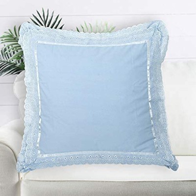 VHC Cotton Cushions Cover(Pack of 5, 30.48 cm*30.48 cm, Light Blue)